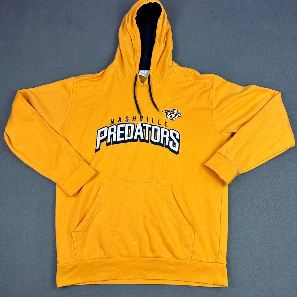 Nashville Predators Champion Hoodie Mens L Gold NHL Hockey Pullover Sweatshirt
